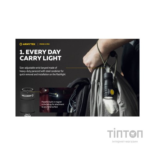 Ліхтар Armytek Prime C1 Pro Marnet USB White (F07901C)