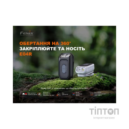 Ліхтар Fenix E04R, чорний (E04RB)