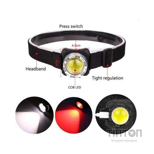 Ліхтар Quantum Lucky LED COB + Мicro USB кабель (QM-FL4010)