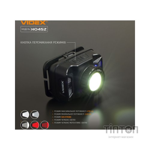 Ліхтар Videx 270Lm 5000K (VLF-H045Z)