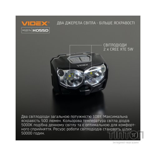 Ліхтар Videx VLF-H055D 500Lm 5000K (VLF-H055D)