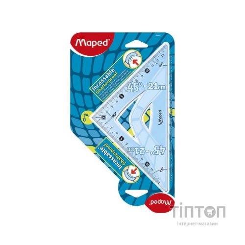 Лінійка Maped Косинець UNBREAKABLE 45гр/210мм (гіпотенуза) пластик (MP.244421)
