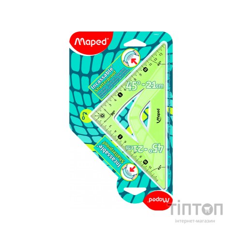 Лінійка Maped Косинець UNBREAKABLE 45гр/210мм (гіпотенуза) пластик (MP.244421)
