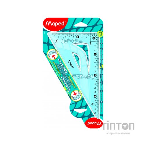 Лінійка Maped Косинець UNBREAKABLE 60гр/210мм, пластик (MP.244621)