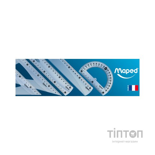 Лінійка Maped набір ESSENTIALS Medium, 20см, 4 предмета, прозорий (MP.242820)