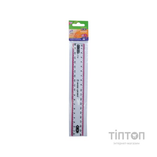 Лінійка ZiBi Kids Line 20см з рожевою смужкою, блістер (ZB.5610-10)