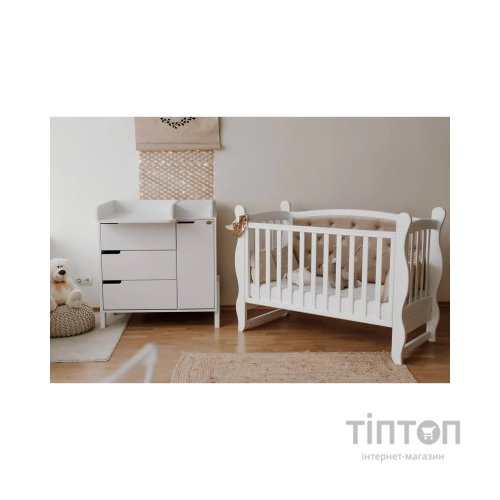 Ліжечко Angelo Габрієль, колір білий з мокко (велюр) 120х60 (12007)