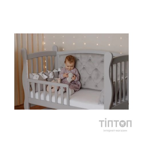 Ліжечко Angelo Габрієль сіре (велюр) 120х60 (12006)