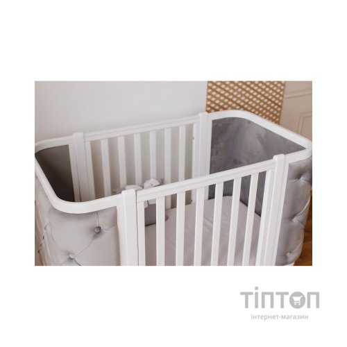 Ліжечко Angelo Luna гудзики біло-сіре (велюр) 120х60 (12011)