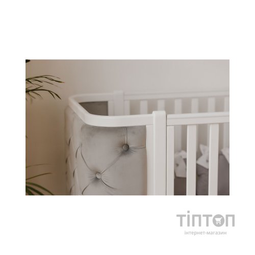 Ліжечко Angelo Luna гудзики сіре (велюр) 120х60 (12012)