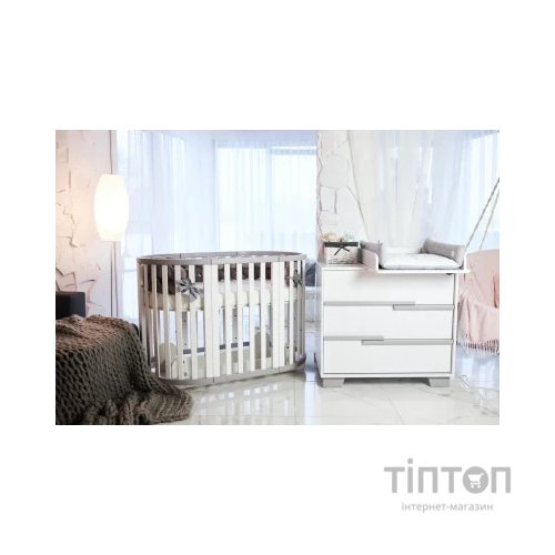 Ліжечко Angelo трансформер 7-в-1 (біло-сірий) (13001)