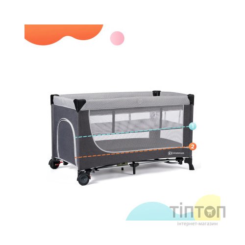 Ліжечко Kinderkraft манеж Leody Grey (5902533917990)