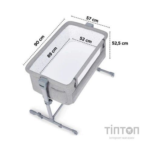 Ліжечко Kinderkraft Приставне ліжечко-люлька Neste Up 2 Light Grey (5902533924523)