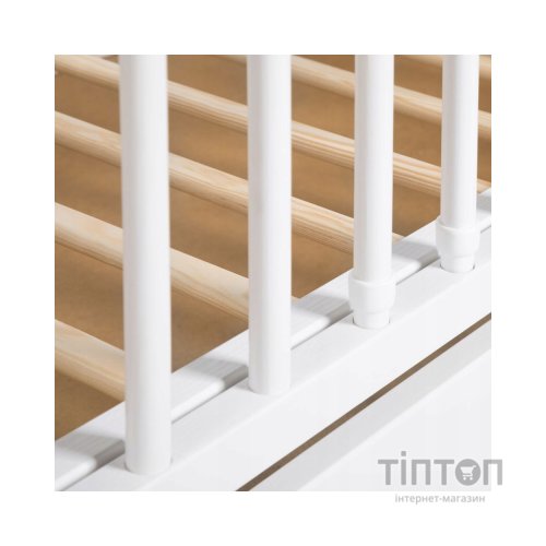 Ліжечко Klups Timi з шухлядою та поручнями безпеки 120 х 60 см Біле (TIMI3)