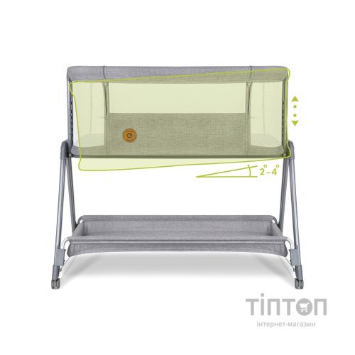 Ліжечко Lionelo приставне Luna Grey Concrete (LO-LUNA GREY CONCRETE)