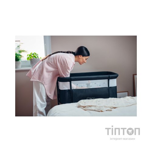 Ліжечко MoMi Приставне ліжечко MoMi REVO (колір - dark grey) (LOZE00021)
