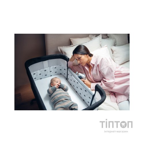 Ліжечко MoMi Приставне ліжечко MoMi REVO (колір - dark grey) (LOZE00021)