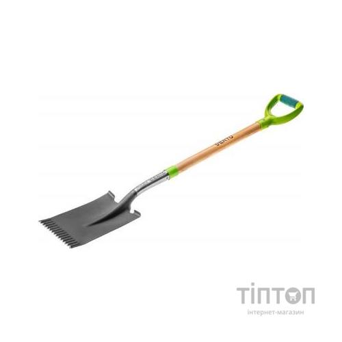 Лопата Verto прямая, деревянная ручка (15G002)