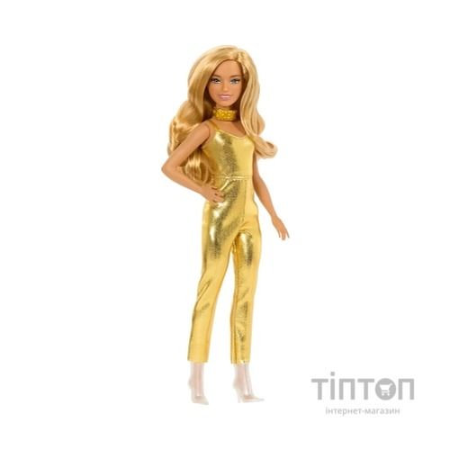 Лялька Barbie Модниця в золотистому комбінезоні (HRH19)