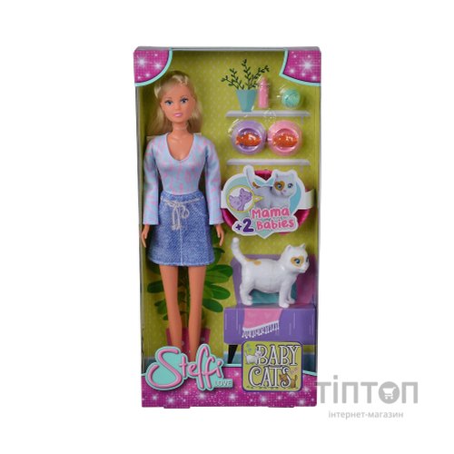 Лялька Simba набір Штеффі Вагітна кішка з 2 котенятами та аксесуарами (5733651)