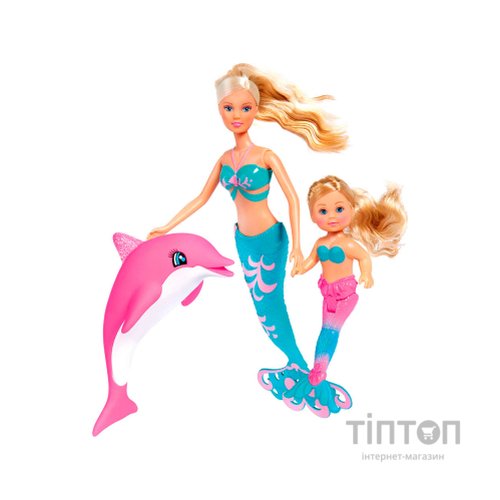 Лялька Simba Штеффі та Еві Подруги-русалоньки з дельфіном і гребінцем (5733336)