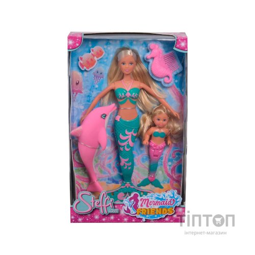 Лялька Simba Штеффі та Еві Подруги-русалоньки з дельфіном і гребінцем (5733336)