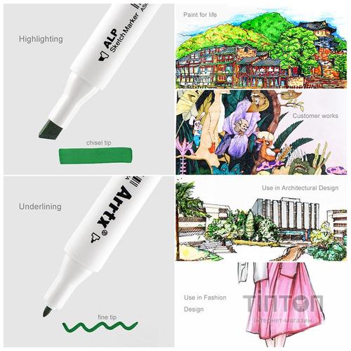 Художній маркер Arrtx Спиртові Alp ASM-0280A 80 кольорів (LC302192)