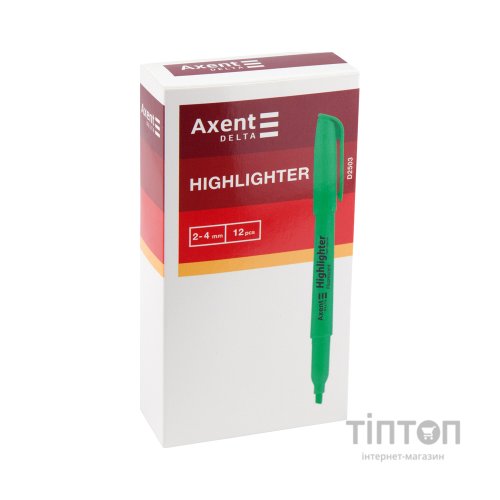 Маркер Axent Highlighter 2-4 мм клиноподібний жовтий (D2503-08)