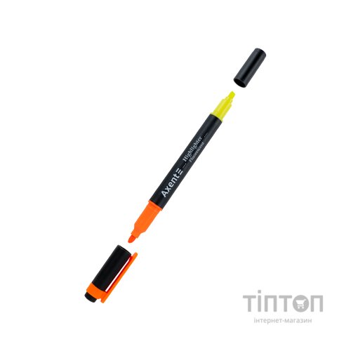 Маркер Axent Highlighter Dual 2-4 мм клиноподібний помаранчевий+жовтий (2534-12-A)