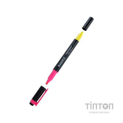 Маркер Axent Highlighter Dual 2-4 мм клиноподібний рожевий+жовтий (2534-10-A)