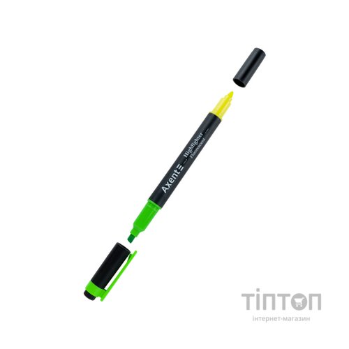 Маркер Axent Highlighter Dual 2-4 мм клиноподібний зелений+жовтий (2534-04-A)