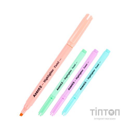 Маркер Axent Highlighter Pastel 2-4 мм клиноподібний з 4-х кольорів (2533-40-A)