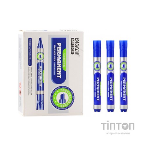 Маркер Baoke водостійкий, 1-4 мм клин. накінечник синій (MARK-PER-BAOMP2928BL)