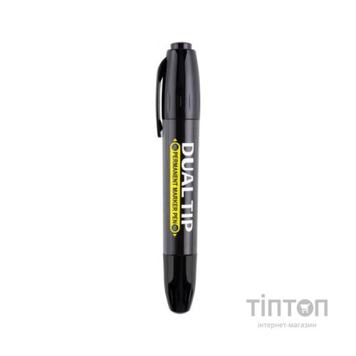 Маркер Baoke водостійкий 1-5 мм двосторонній чорний 6 шт (MARK-PER-BAO2918B-6)