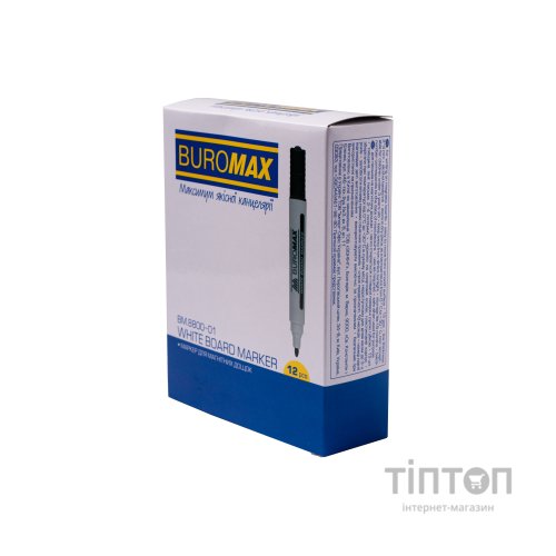 Маркер Buromax для магнітних дошок, чорний, 2-4 мм, спиртова основа (BM.8800-01)