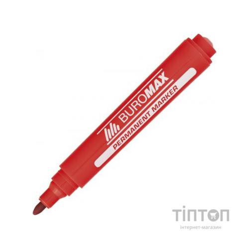 Маркер Buromax Permanent "JOBMAX", round tip, red (BM.8700-05)