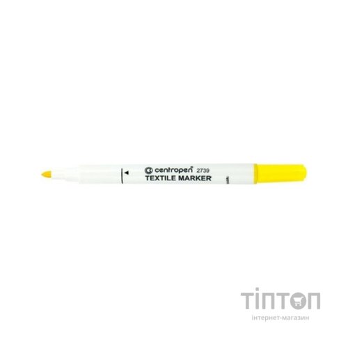 Маркер Centropen Textile 2 мм жовтий (2739/05)