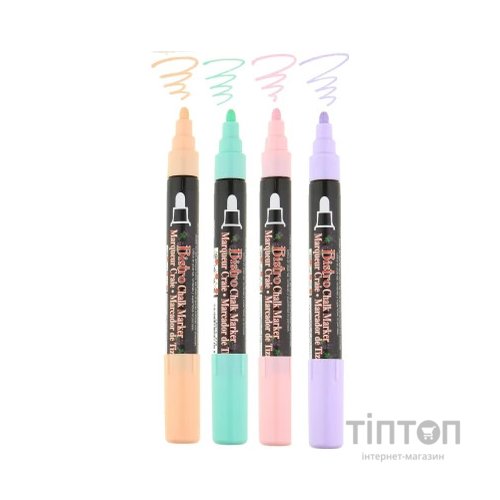 Маркер Marvy Набір крейдових маркерів, Пастельні відтінки, 4 шт (028617481548)