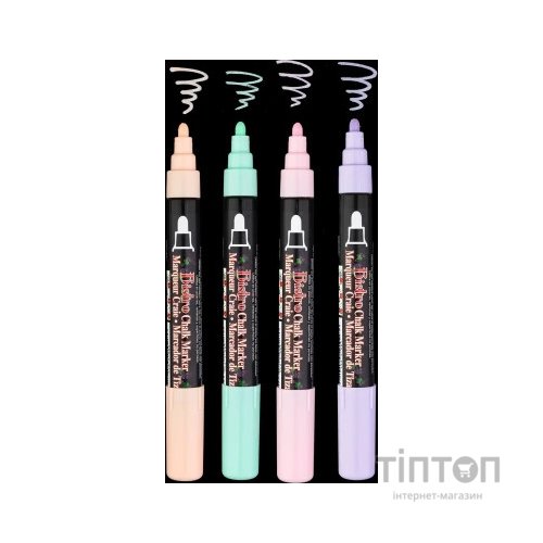 Маркер Marvy Набір крейдових маркерів, Пастельні відтінки, 4 шт (028617481548)