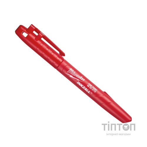 Маркер Milwaukee для будмайданчика INKZALL, тонкий, червоний (48223170)