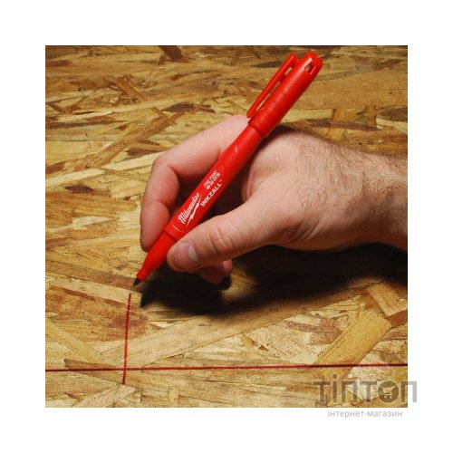 Маркер Milwaukee для будмайданчика INKZALL, тонкий, червоний (48223170)