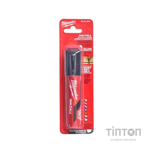 Маркер Milwaukee INKZALL для будмайданчика супер-великий XL чорний (блістер) (4932471558)