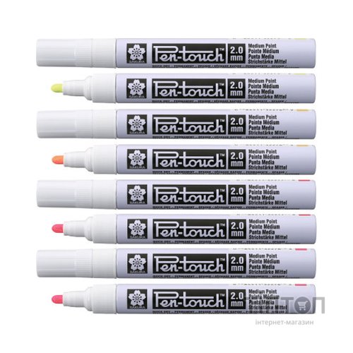 Маркер Sakura Pen-Touch Жовтий, флуоресцентний, середній (MEDIUM) 2.0мм (084511322752)