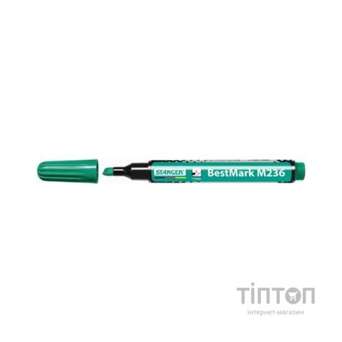 Маркер Stanger Permanent водостійкий клин. наконечник зелений 1-4 мм (712007)