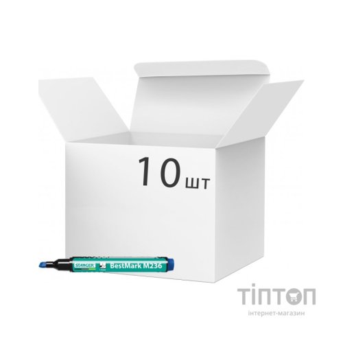 Маркер Stanger водостійкий, 1-4 мм, клин. накінечник синій 10 шт (MARKER-PER-STM236BL1)