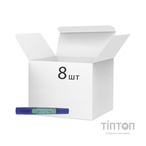 Маркер Stanger водостійкий, двосторонній, 1-4 мм и 1 мм, синій 8 шт (MARKER-PER-STM260BL8)