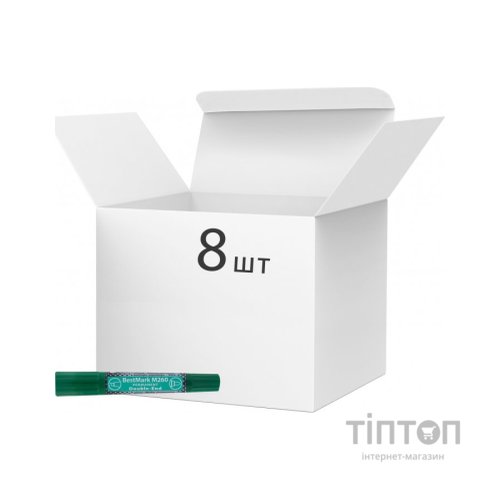 Маркер Stanger водостійкий, двосторонній, 1-4 мм и 1 мм, зелений 8 шт (MARKER-PER-STM260G-8)