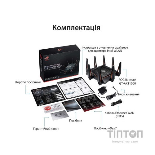 Маршрутизатор ASUS GT-AX11000 (90IG04H0-MU9G00)