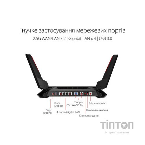 Маршрутизатор ASUS GT-AX6000 (90IG0780-MU9B00)