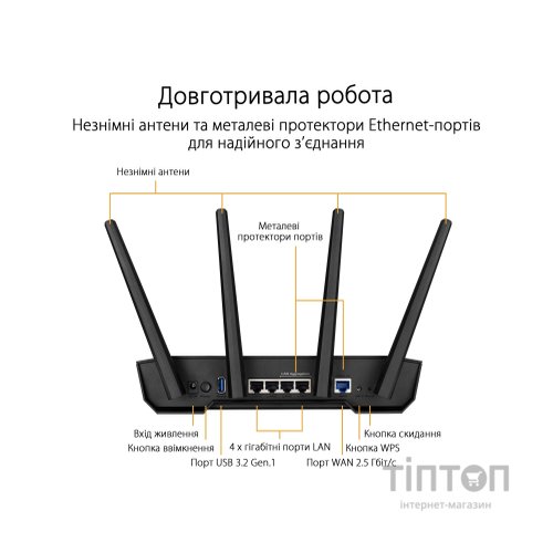 Маршрутизатор ASUS TUF-AX3000 V2 (TUF-AX3000)